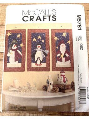 McCalls Crafts M5781 Christmas Wall Hanging Pattern OSZ Includes 3 Designs For F